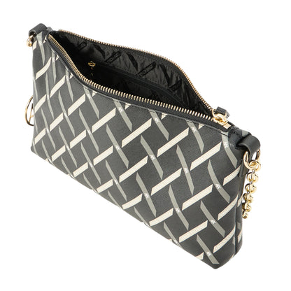 Black - Side - Armani Exchange Patterned Shoulder Bag