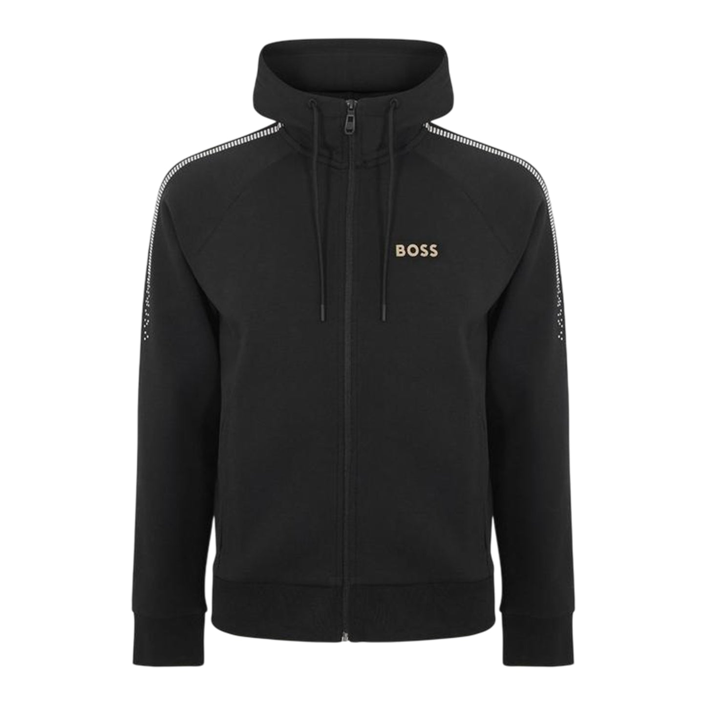 Black - Front - Boss Mens Regular Full Zip Hoodie