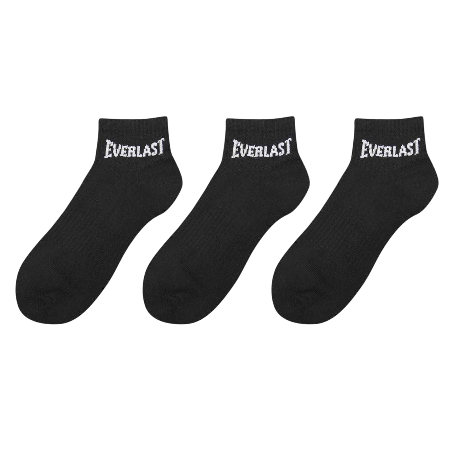 Black - Side - Everlast Womens-Ladies Quarter Socks (Pack of 3)