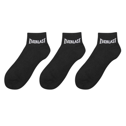 Black - Side - Everlast Womens-Ladies Quarter Socks (Pack of 3)