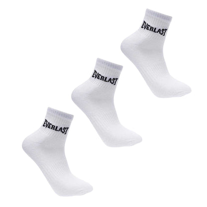 White - Front - Everlast Womens-Ladies Quarter Socks (Pack of 3)