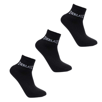 Black - Front - Everlast Womens-Ladies Quarter Socks (Pack of 3)
