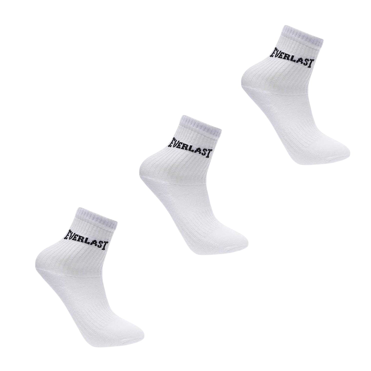 White - Front - Everlast Childrens-Kids Logo Crew Socks (Pack of 3)