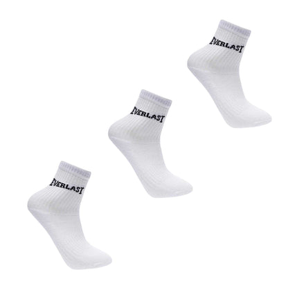 White - Front - Everlast Childrens-Kids Logo Crew Socks (Pack of 3)