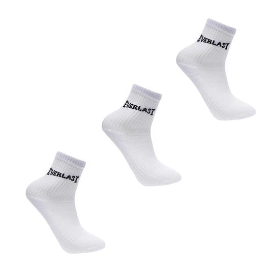 White - Front - Everlast Childrens-Kids Logo Crew Socks (Pack of 3)