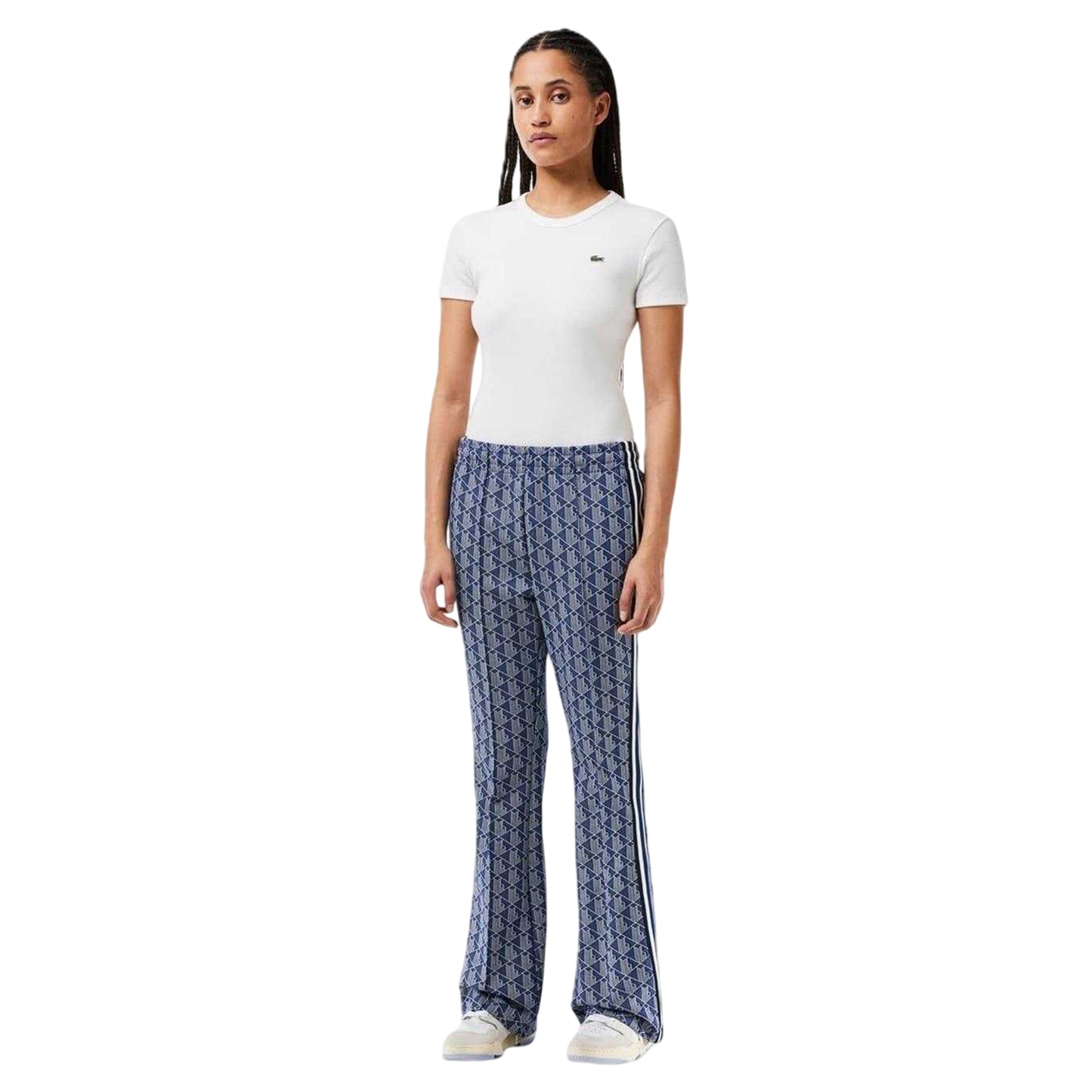 Methyl Blue - Front - Lacoste Womens-Ladies Monogram Jogging Bottoms