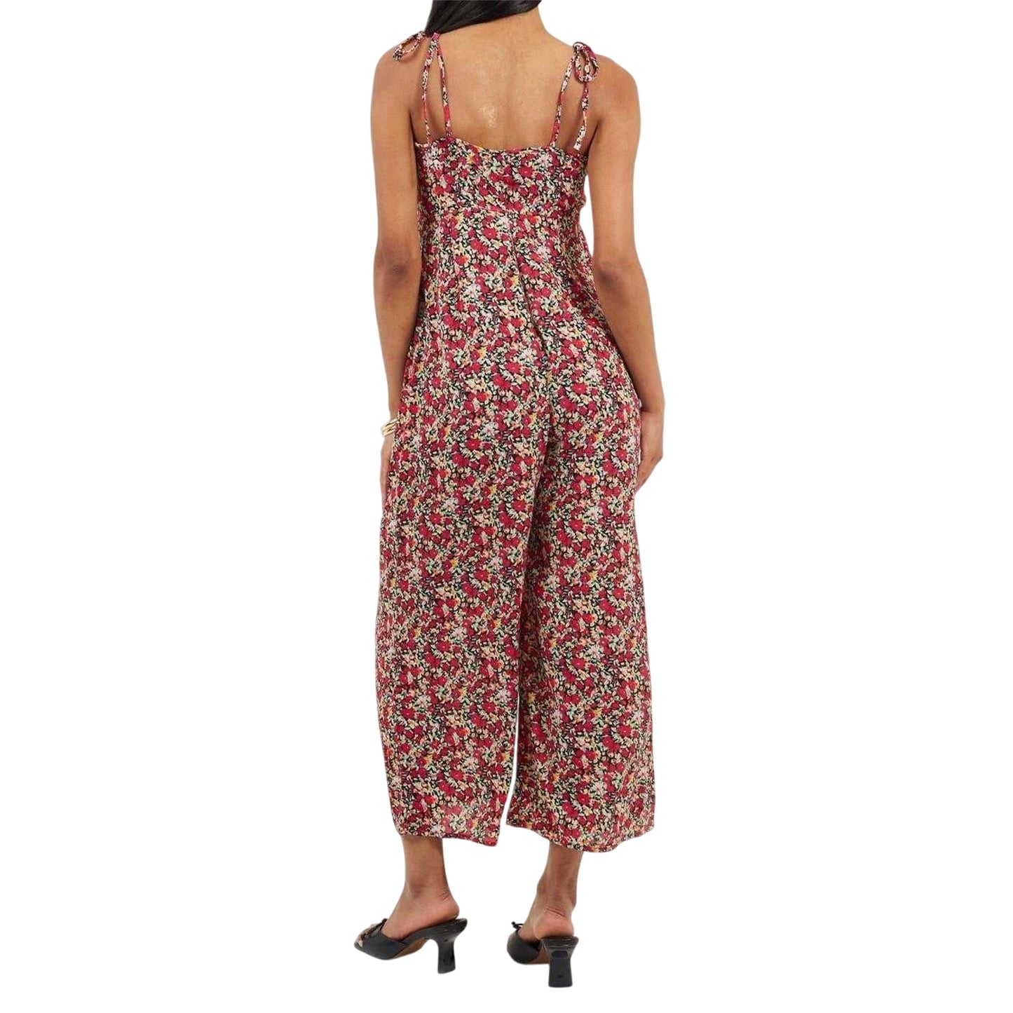Black - Back - Brave Soul Womens-Ladies Floral Pattern Sleeveless Jumpsuit