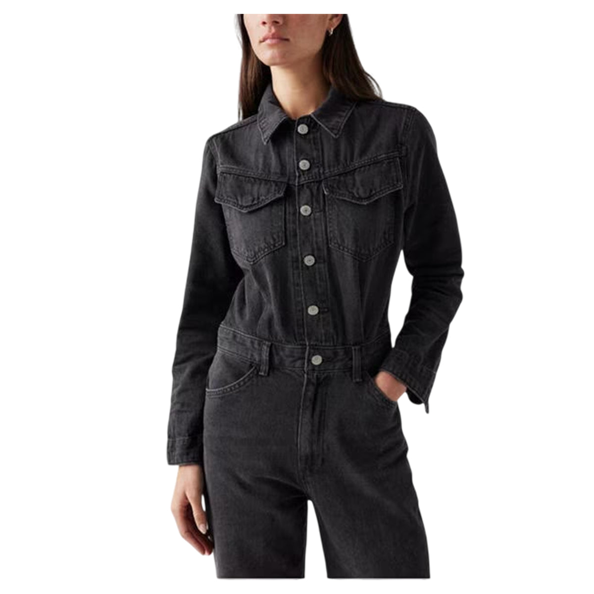 Black - Lifestyle - Levis Womens-Ladies Denim Jumpsuit