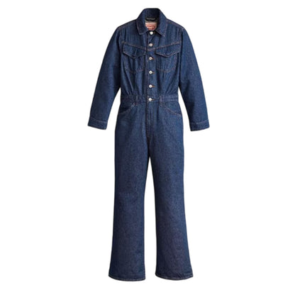 Blue - Front - Levis Womens-Ladies Denim Jumpsuit