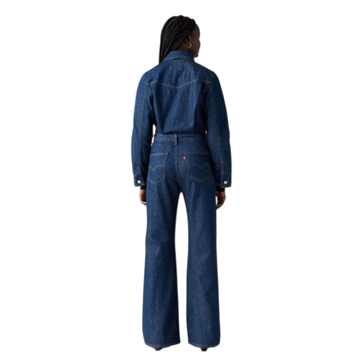 Blue - Back - Levis Womens-Ladies Denim Jumpsuit