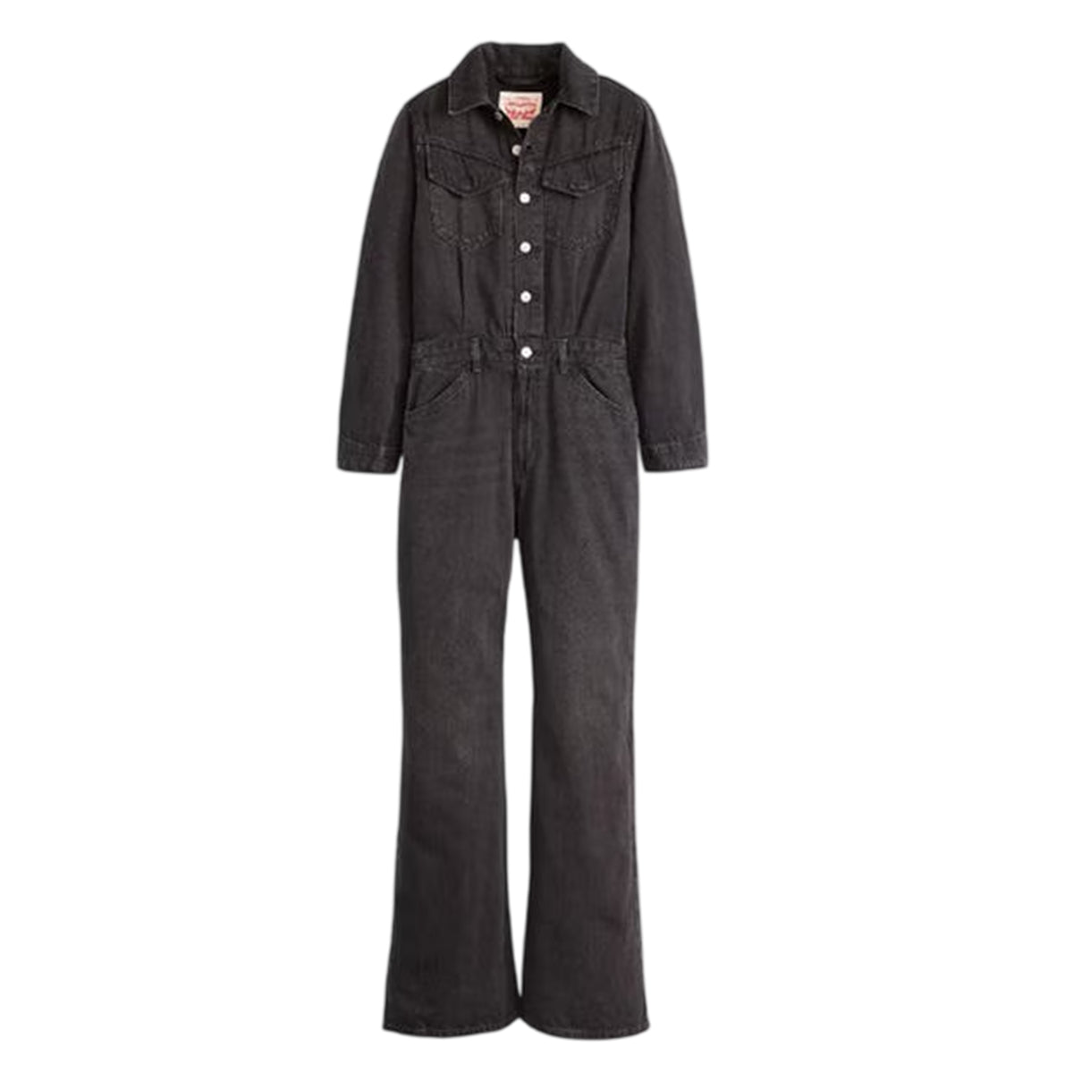 Black - Front - Levis Womens-Ladies Denim Jumpsuit