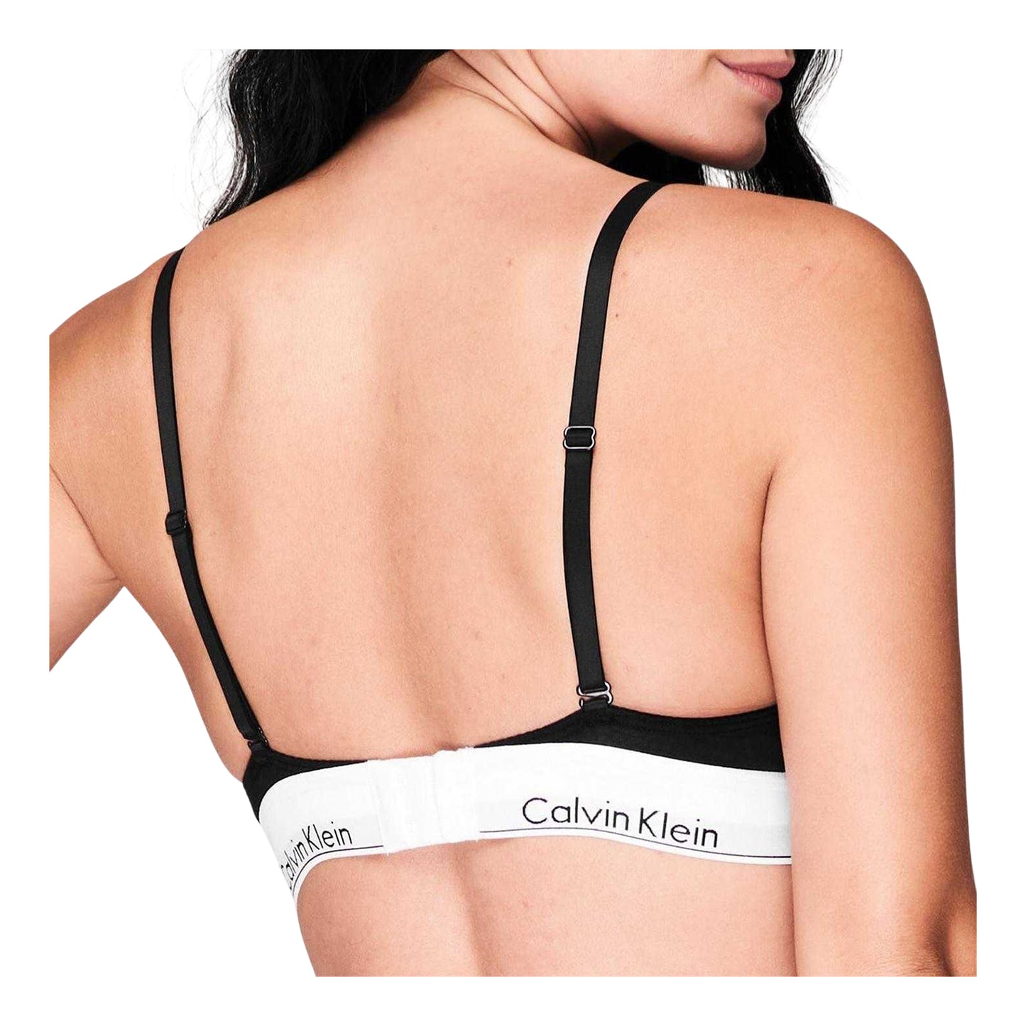 Black - Back - Calvin Klein Womens-Ladies Cotton Bra
