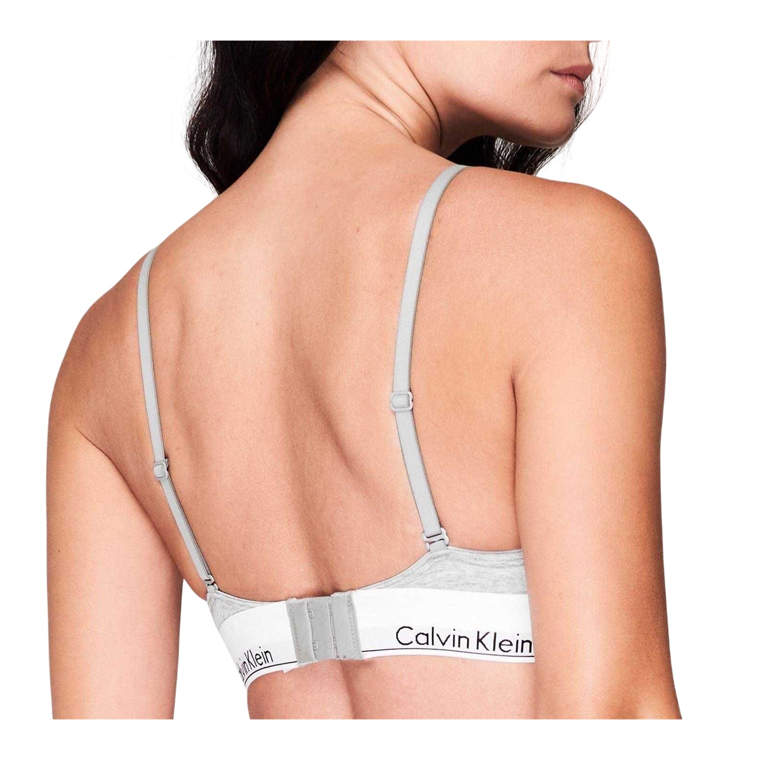 Grey Heather - Back - Calvin Klein Womens-Ladies Cotton Bra