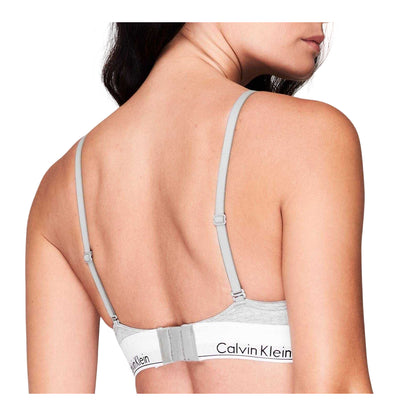 Grey Heather - Back - Calvin Klein Womens-Ladies Cotton Bra