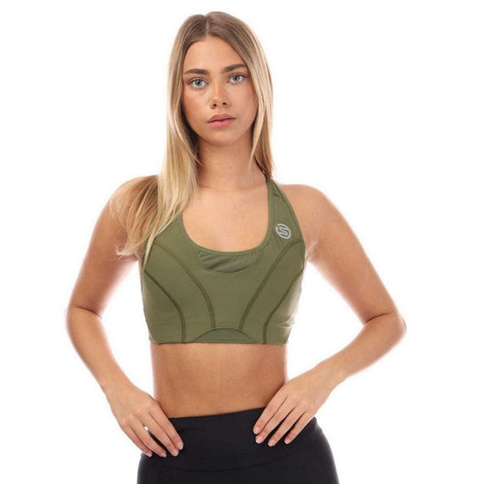 Khaki Green - Front - Skins Womens-Ladies Series-3 Sports Bra