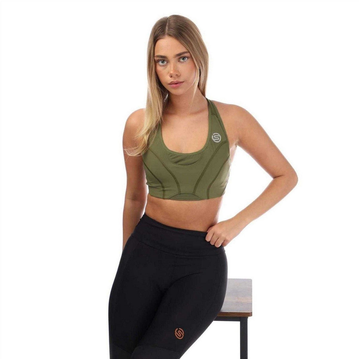 Khaki Green - Lifestyle - Skins Womens-Ladies Series-3 Sports Bra