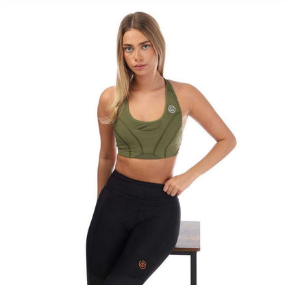 Khaki Green - Lifestyle - Skins Womens-Ladies Series-3 Sports Bra