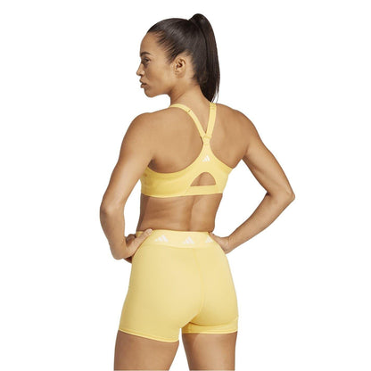 Yellow - Lifestyle - Adidas Womens-Ladies Zip Front Snug Fit Sports Bra
