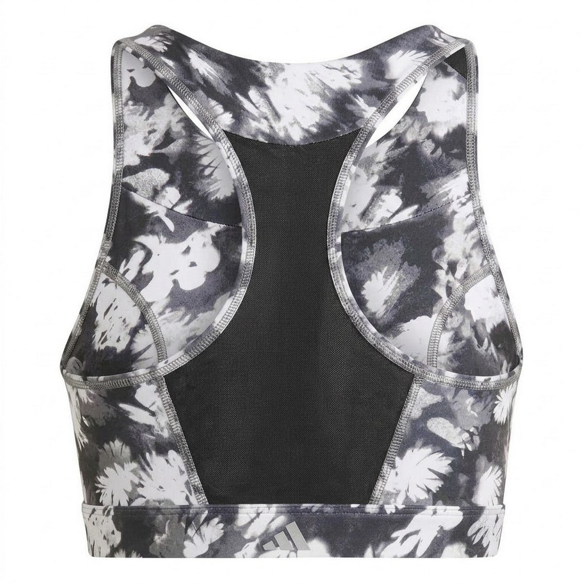 Black Print - Back - Adidas Womens-Ladies Snug Fit Running Sports Bra