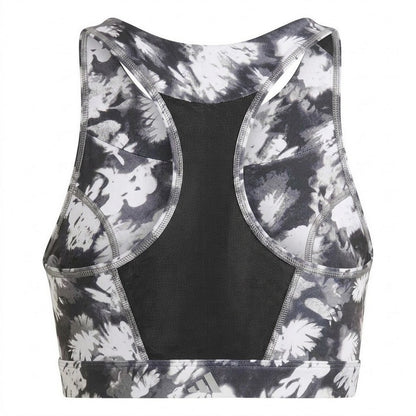 Black Print - Back - Adidas Womens-Ladies Snug Fit Running Sports Bra