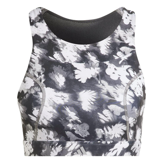 Black Print - Front - Adidas Womens-Ladies Snug Fit Running Sports Bra