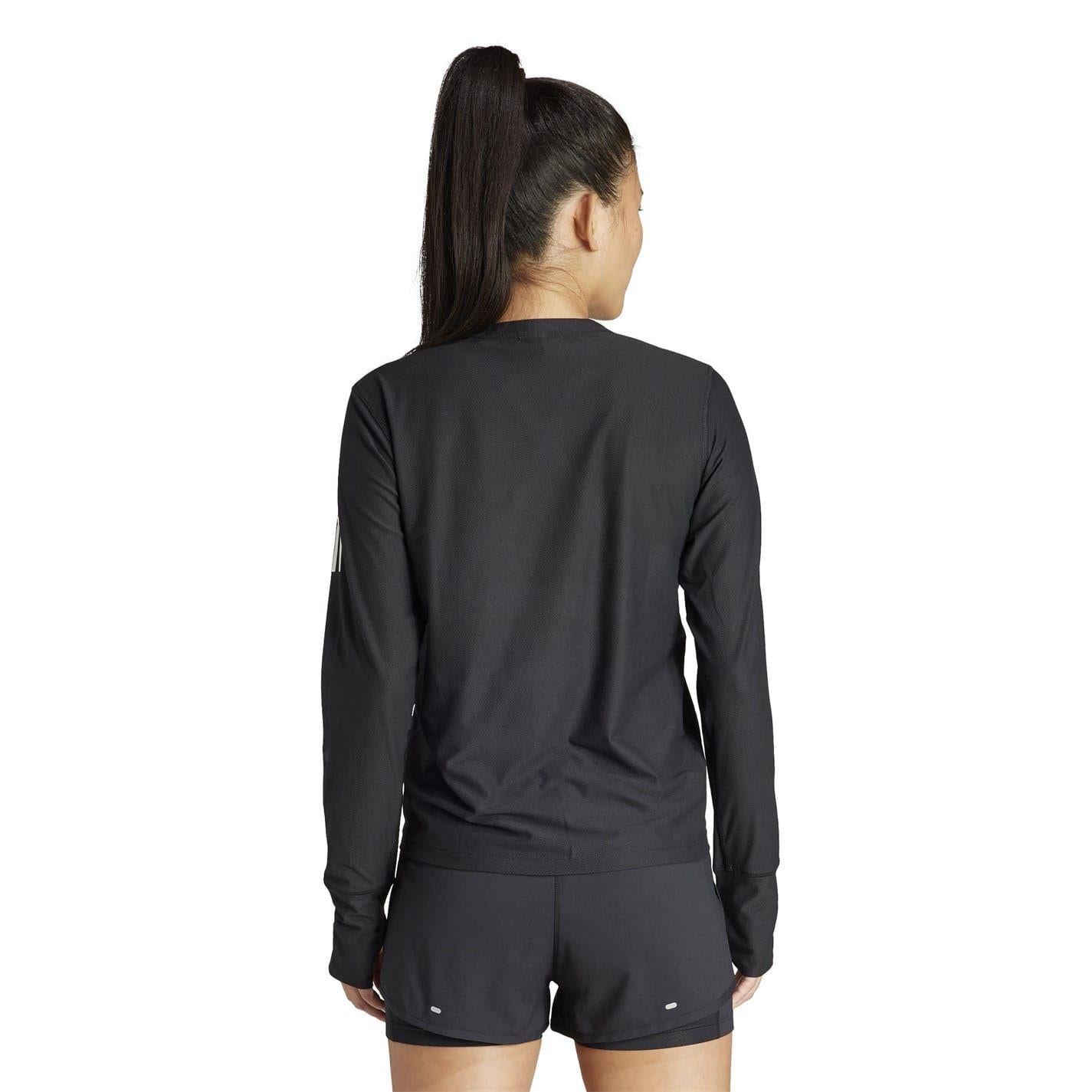 Black - Back - Adidas Womens-Ladies Own The Run Long-Sleeved Top