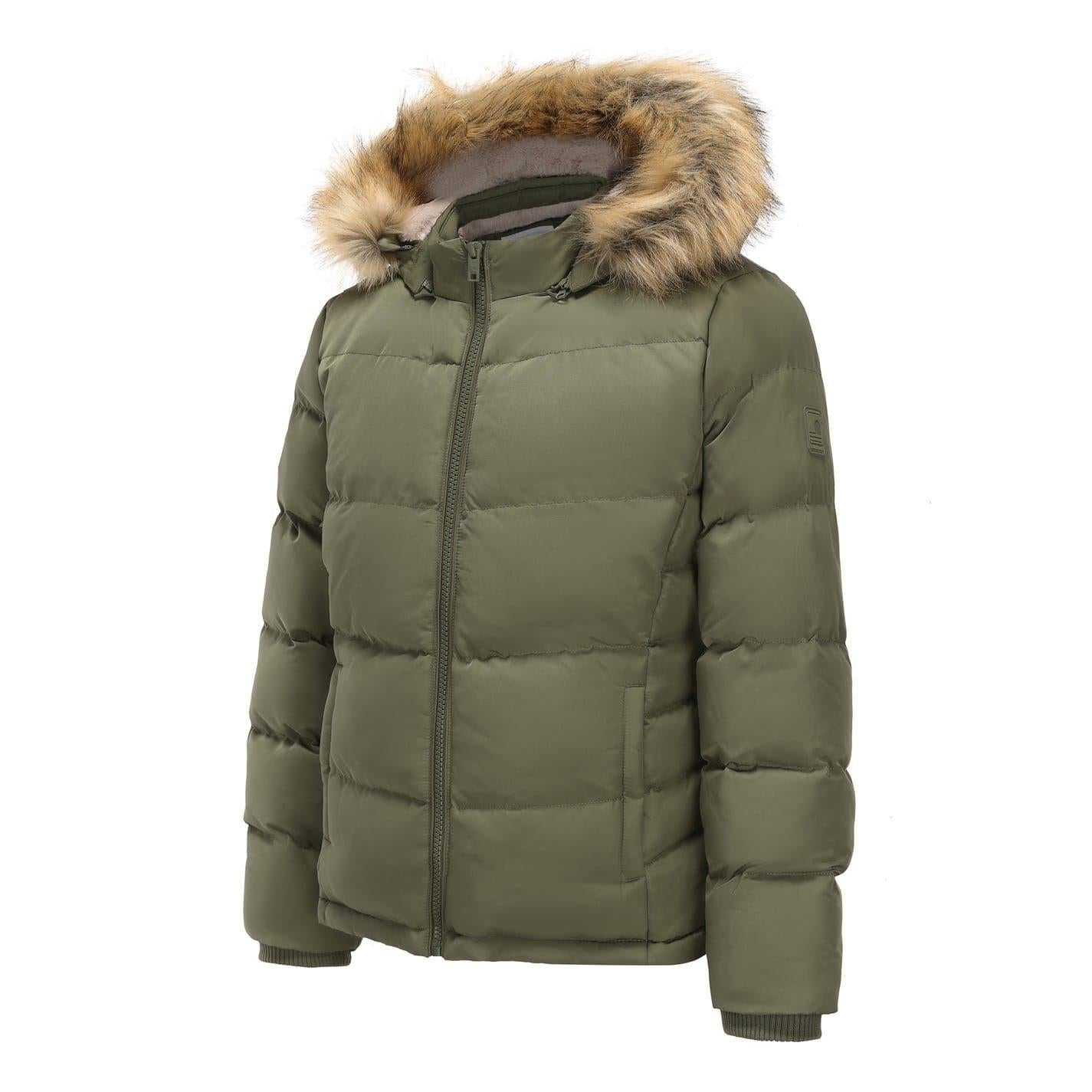 Khaki Green - Side - SoulCal Womens-Ladies Bubble Puffer Jacket