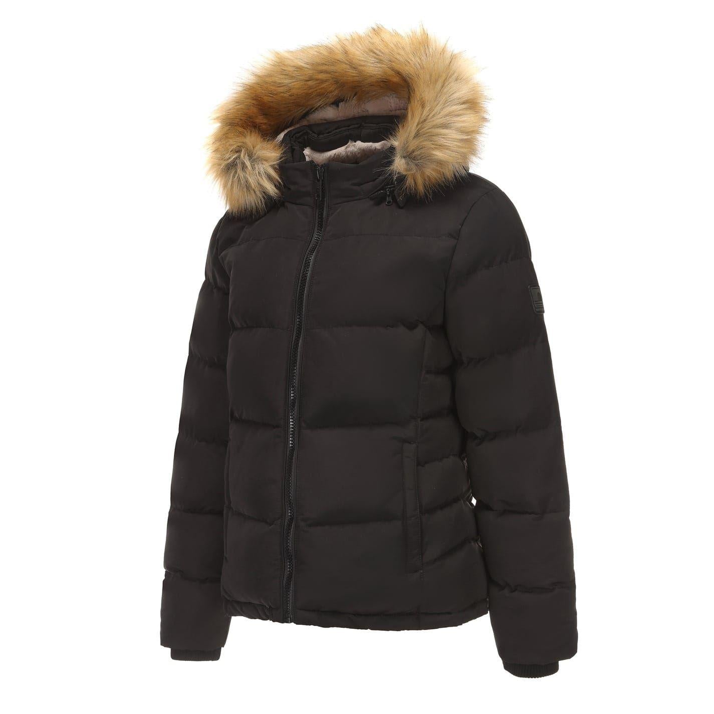 Black - Side - SoulCal Womens-Ladies Bubble Puffer Jacket