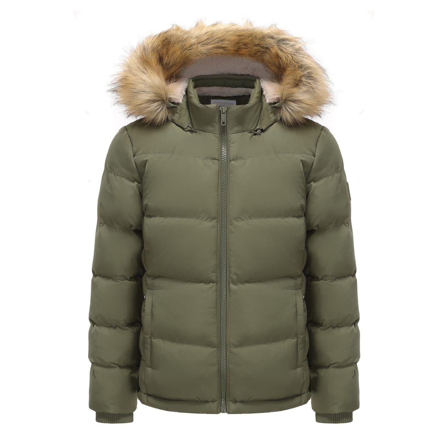 Khaki Green - Front - SoulCal Womens-Ladies Bubble Puffer Jacket