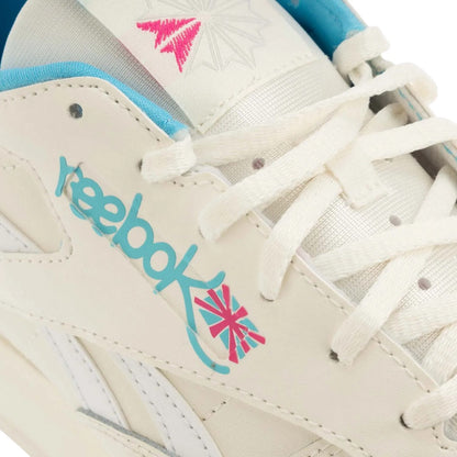 White-Blue - Pack Shot - Reebok Womens-Ladies Classic Leather Trainers