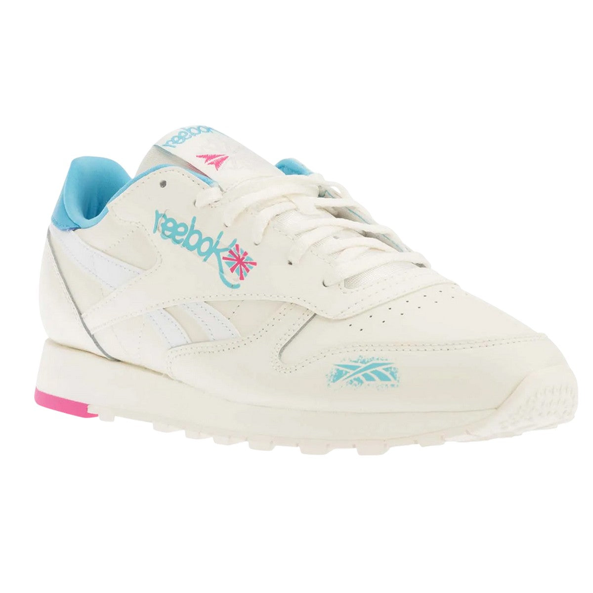 White-Blue - Front - Reebok Womens-Ladies Classic Leather Trainers