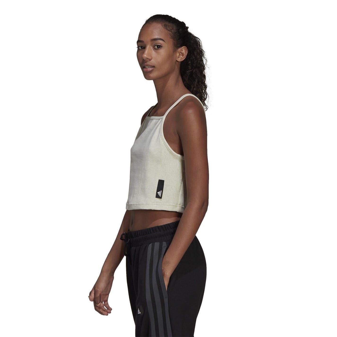 Botanical Garden - Side - Adidas Womens-Ladies Studio Lounge Ribbed Tank Top