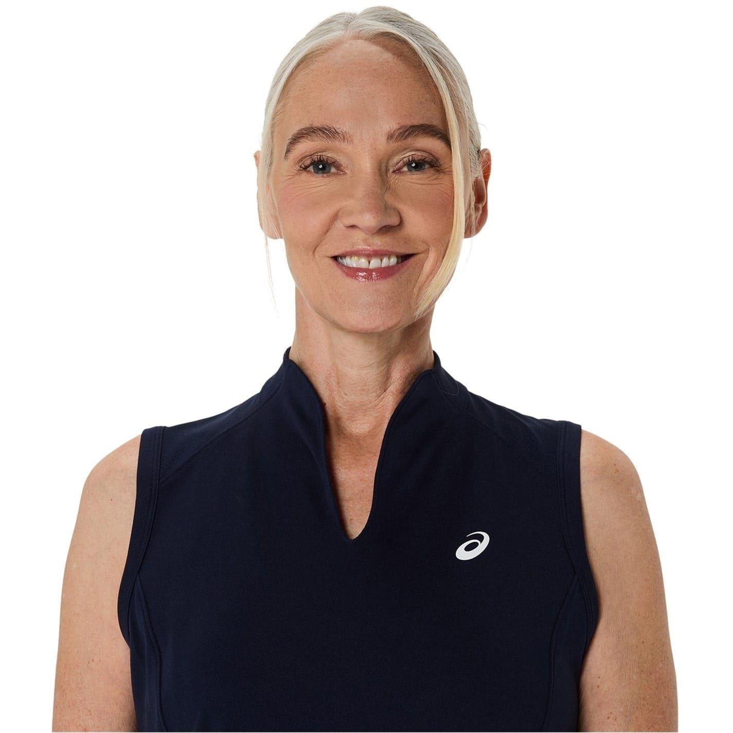 Midnight Blue - Side - Asics Womens-Ladies Vest Top