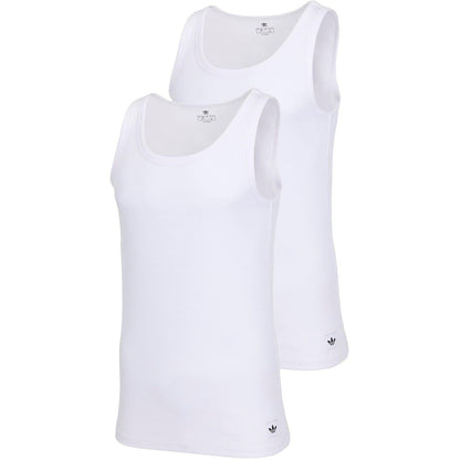 White - Front - Adidas Mens Relaxed Fit Tank Top (Pack of 2)
