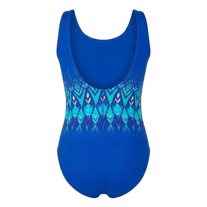 Blue - Back - Zoggs Womens-Ladies Reef One Piece Swimsuit