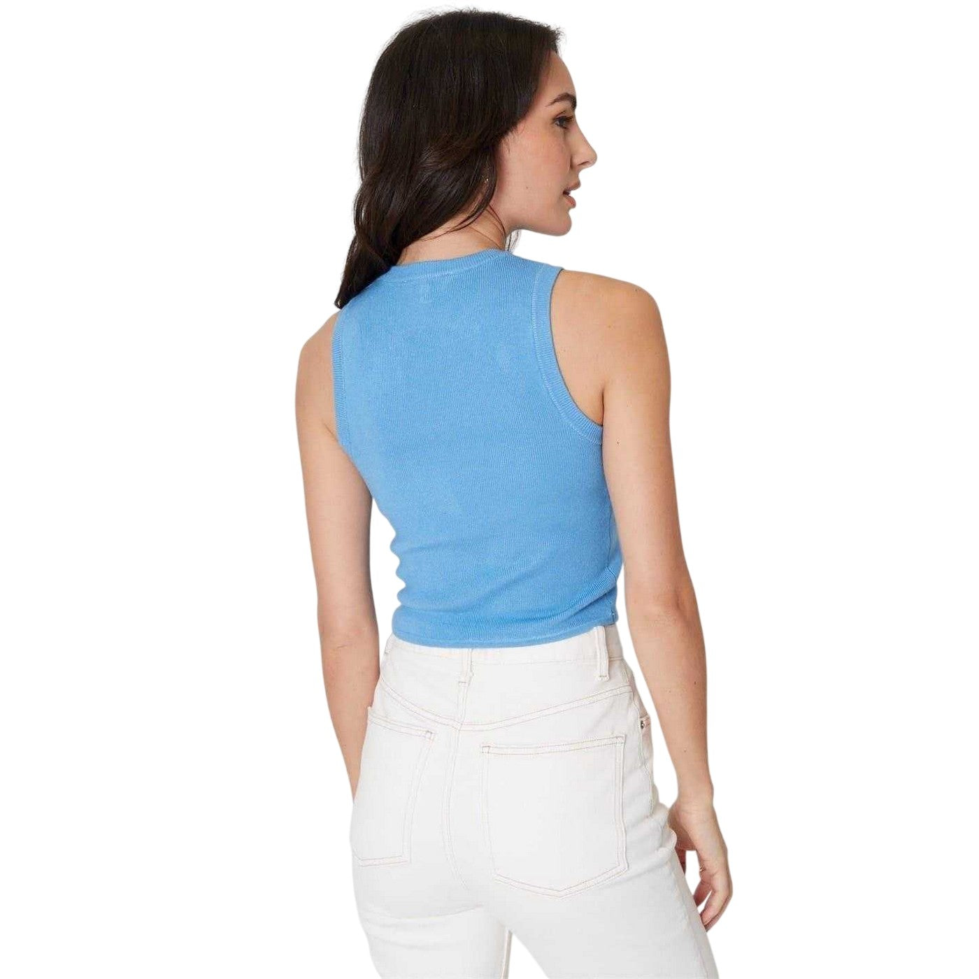 Blue - Back - Be You Womens-Ladies Fitted Vest Top