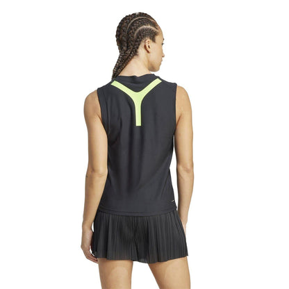 Black - Back - Adidas Womens-Ladies Regular Tennis Vest Top