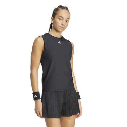 Black - Pack Shot - Adidas Womens-Ladies Regular Tennis Vest Top