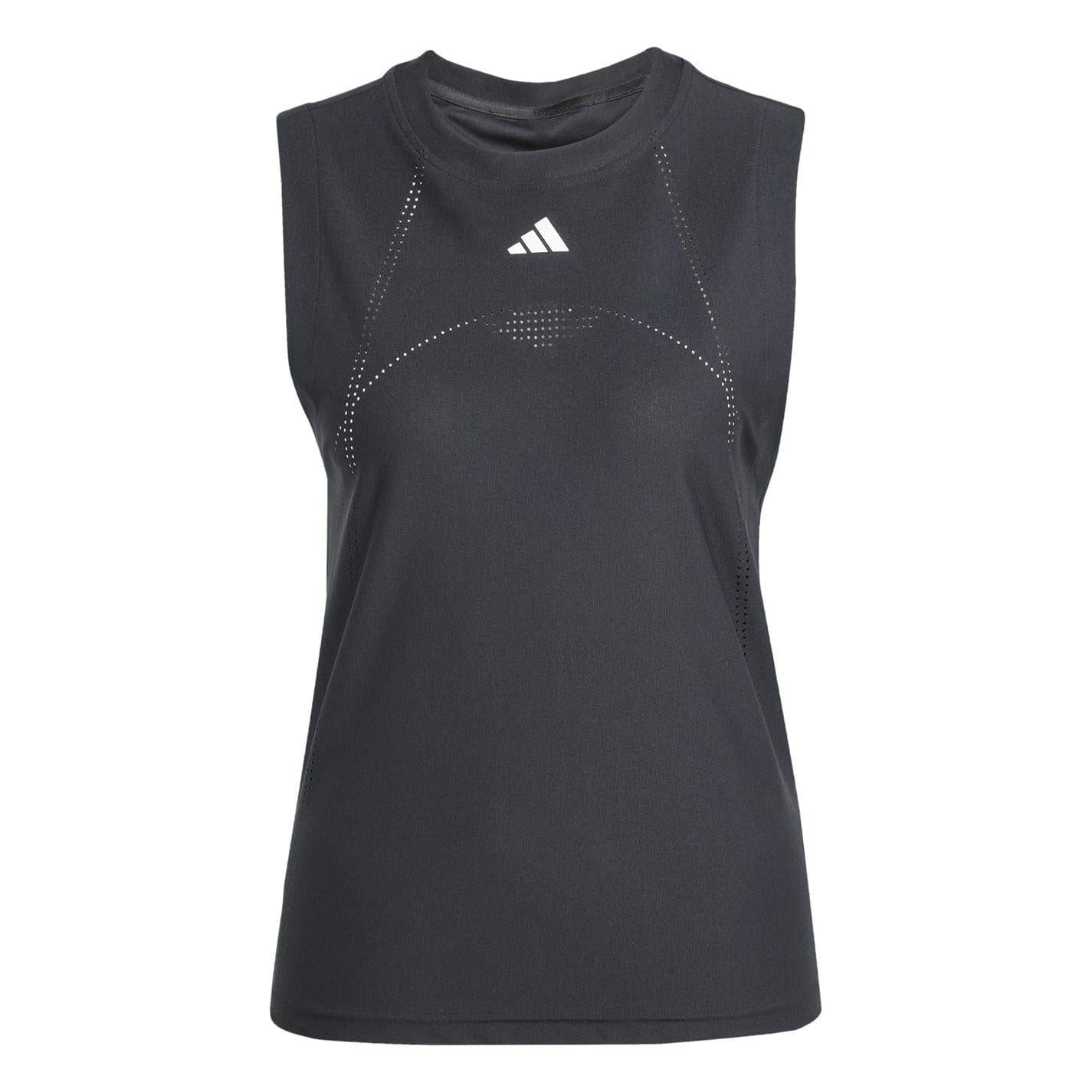 Black - Front - Adidas Womens-Ladies Regular Tennis Vest Top