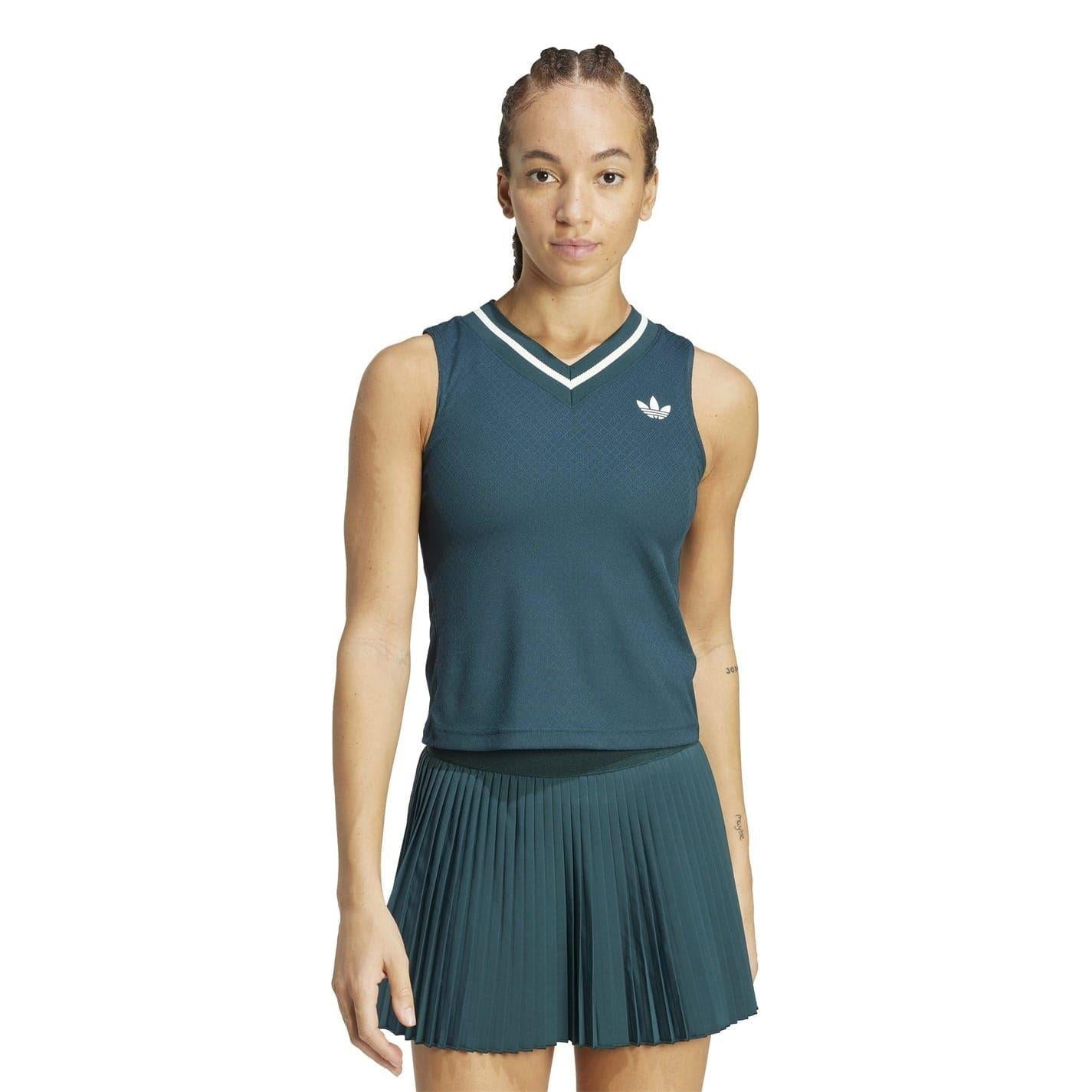 Aurora Green-Ivy Green - Pack Shot - Adidas Womens-Ladies Sleeveless Vest Top