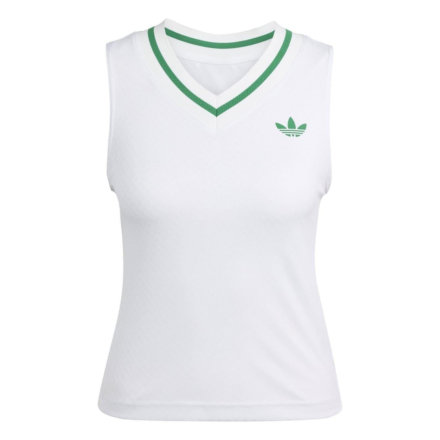 White - Front - Adidas Womens-Ladies Sleeveless Vest Top