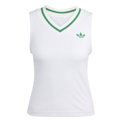 White - Front - Adidas Womens-Ladies Sleeveless Vest Top