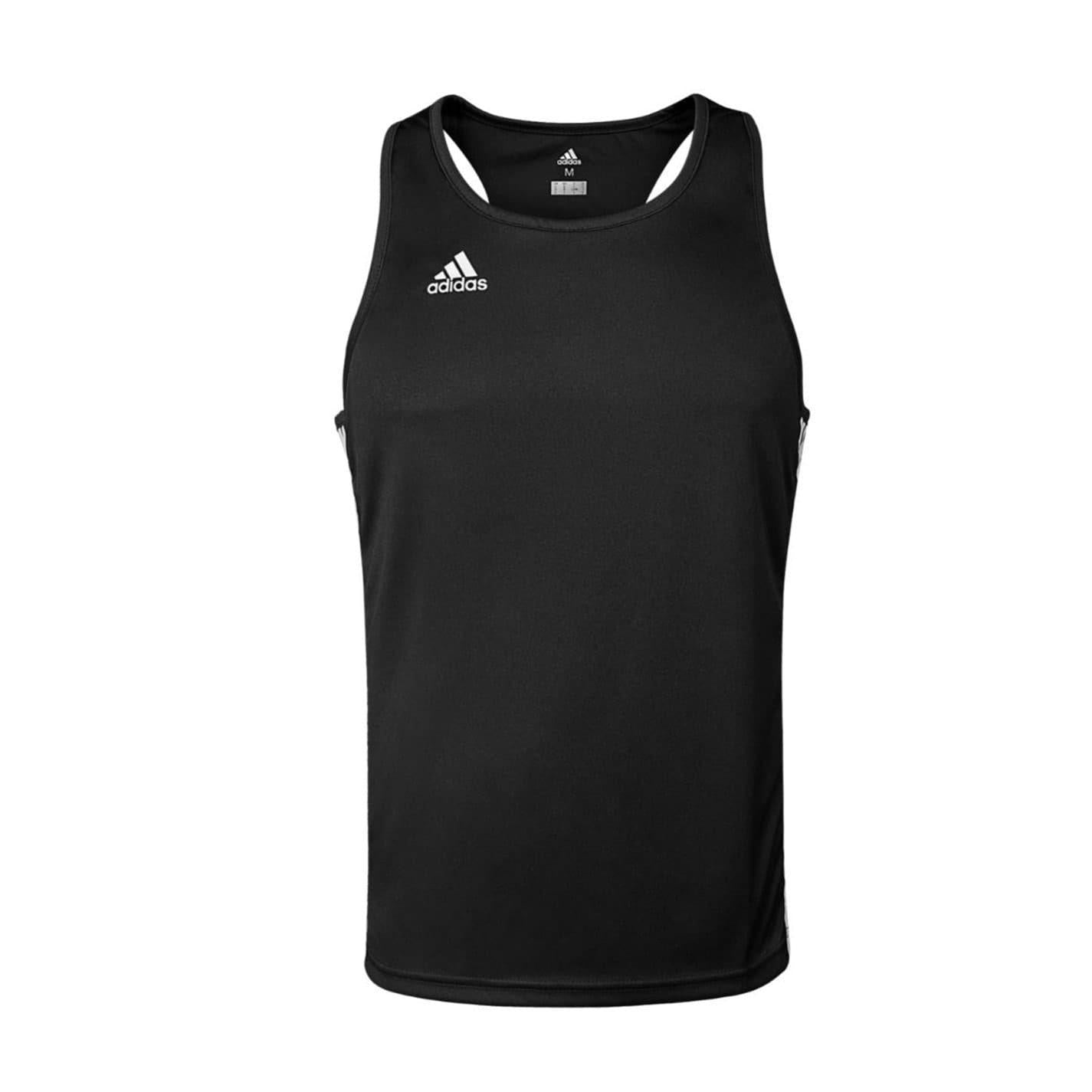 Black - Side - Adidas Unisex Adult 3 Stripes Lightweight Boxing Vest