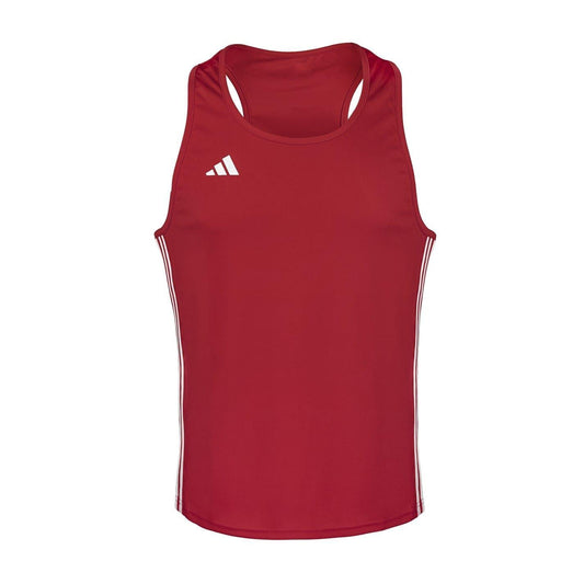 Red - Front - Adidas Unisex Adult 3 Stripes Lightweight Boxing Vest