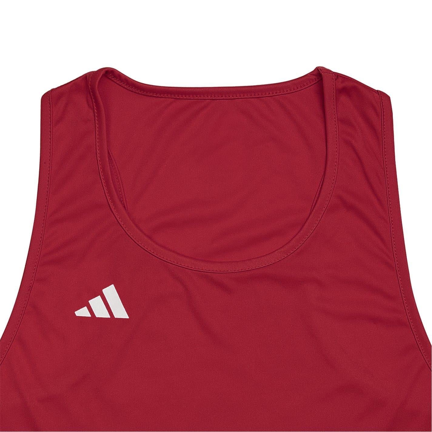 Red - Lifestyle - Adidas Unisex Adult 3 Stripes Lightweight Boxing Vest