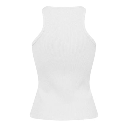 White - Back - 4th & Reckless Womens-Ladies Ribbed Tank Top