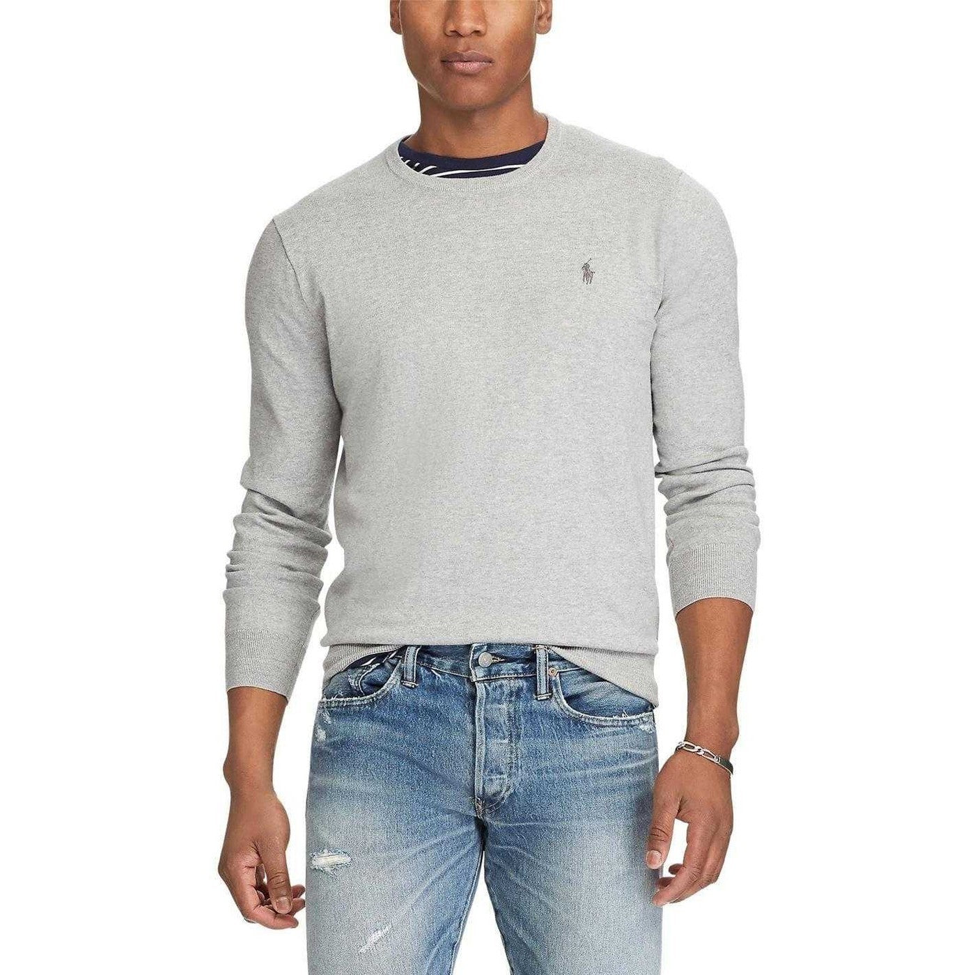 Heather - Side - Ralph Lauren Mens Pima Crew Neck Sweatshirt