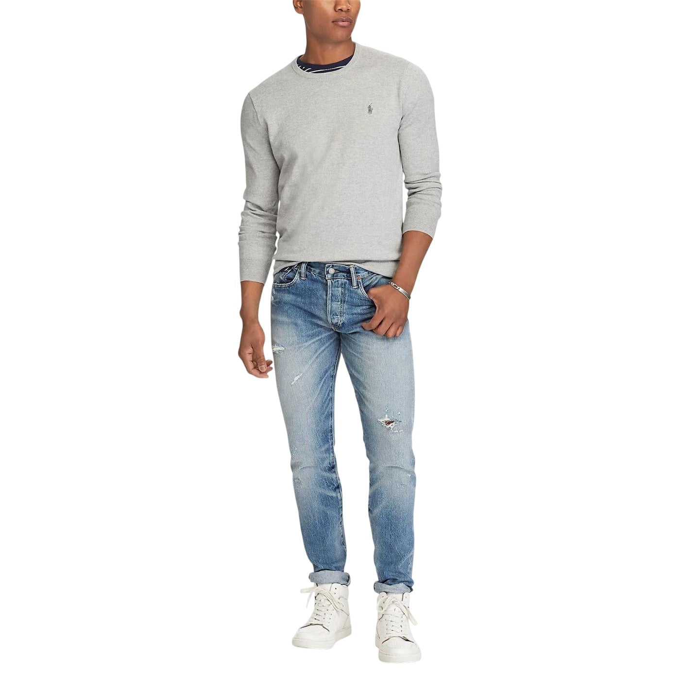 Heather - Lifestyle - Ralph Lauren Mens Pima Crew Neck Sweatshirt