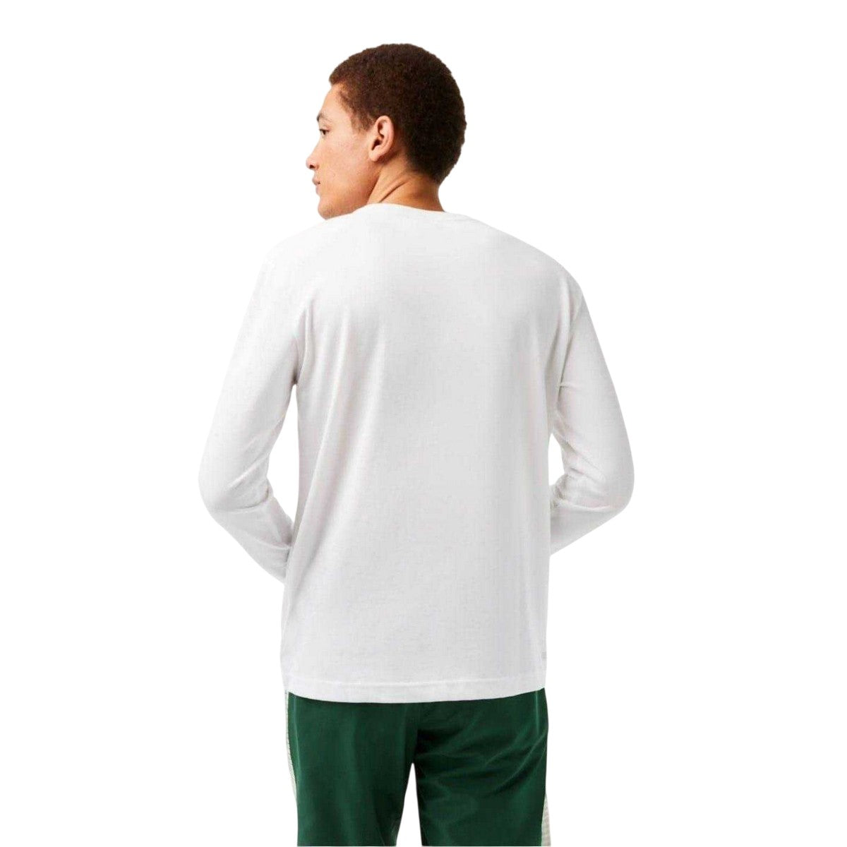 White - Back - Lacoste Mens Long-Sleeved T-Shirt