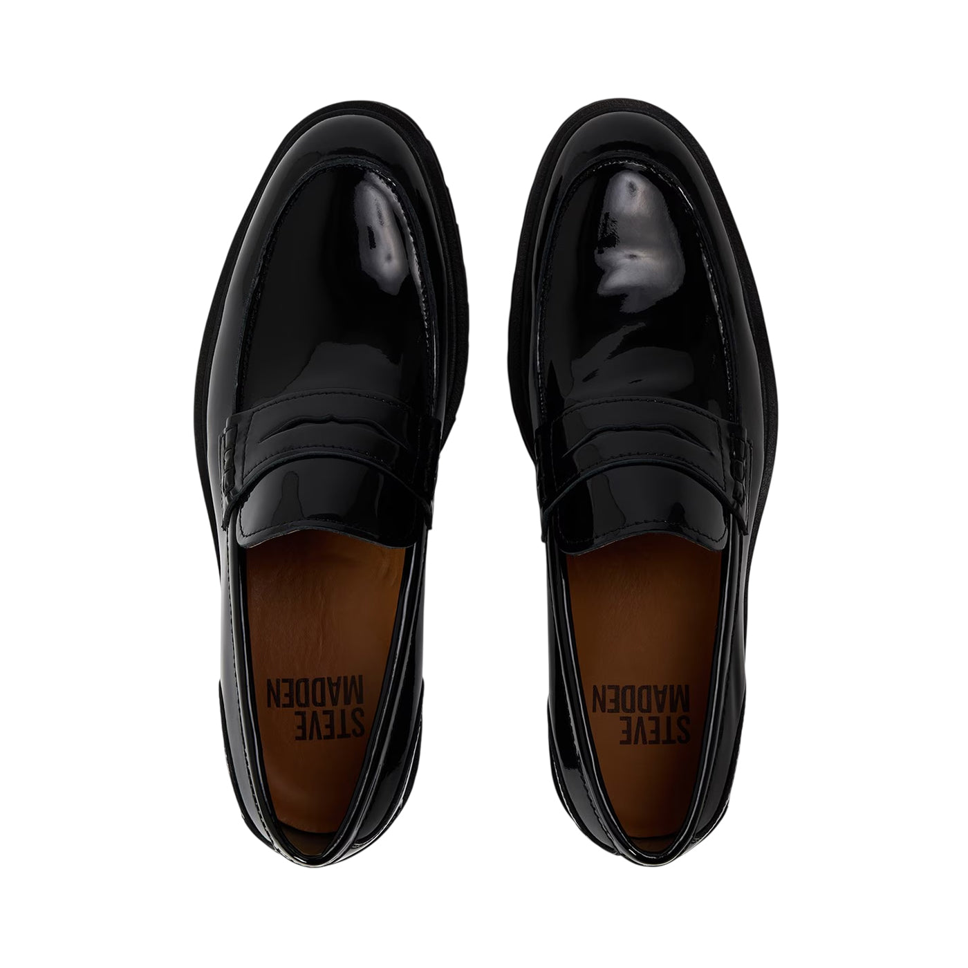 Black - Lifestyle - Steve Madden Unisex Adult Maisonn Patent Leather Penny Loafers